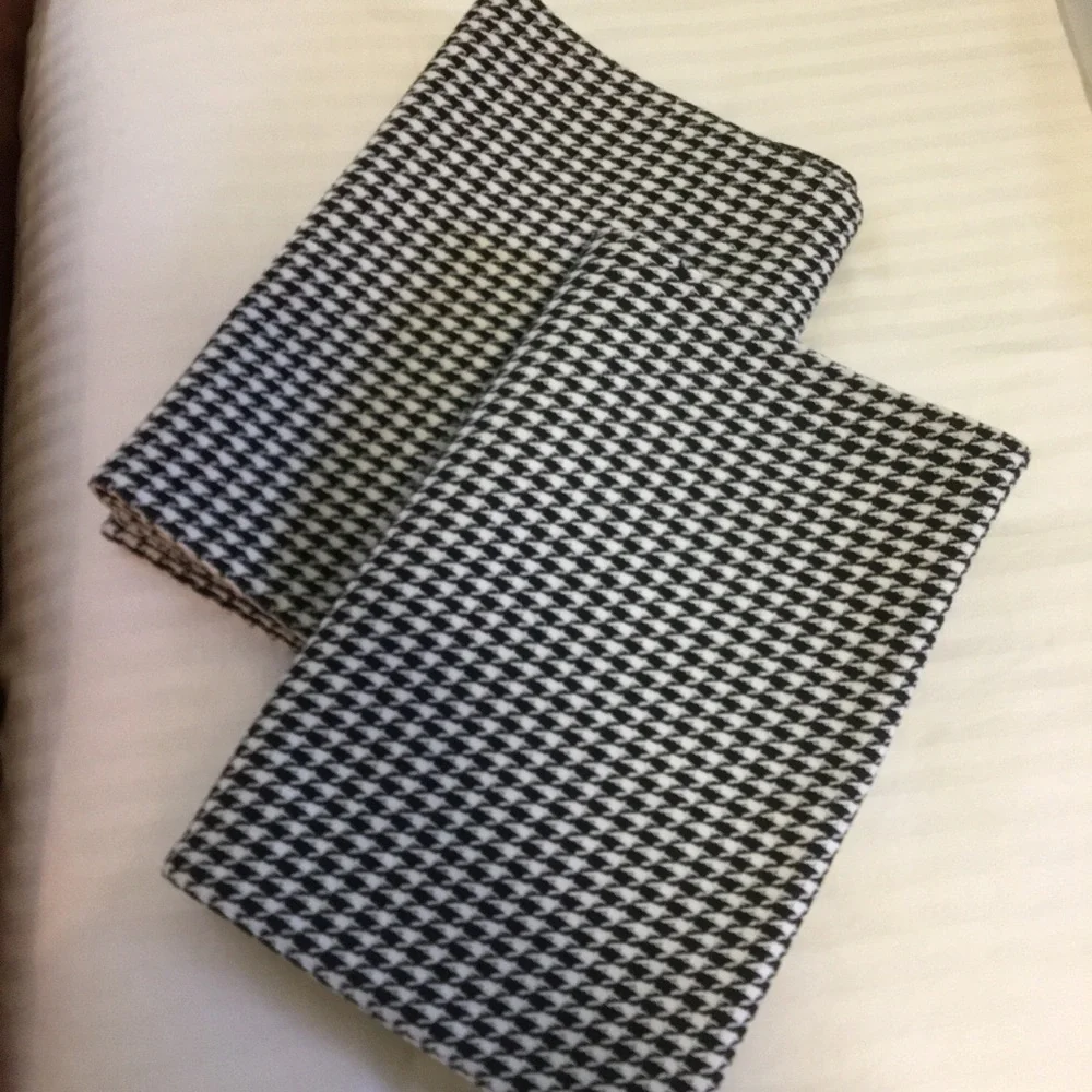 Two black and white checkered table runners new without tags 72” X 13”